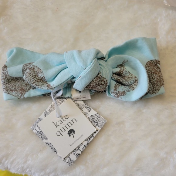 KATE QUINN Aqua Rooster Elastic Knot Top Headband L - Picture 1 of 3